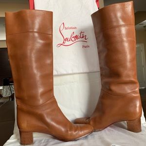 Christian Louboutin tan riding boots
